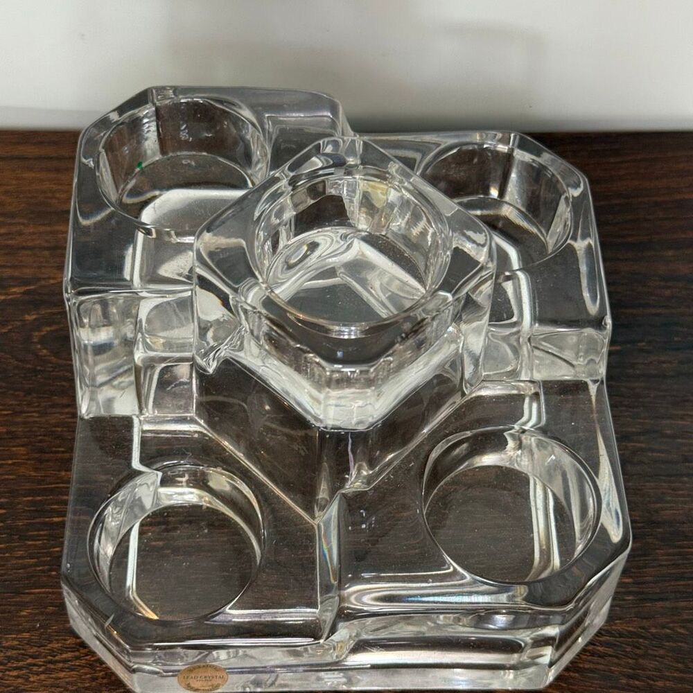PartyLite lead crystal 5 tier tea light candle holder 3x6” 4.10lbs - Picture 5 of 6